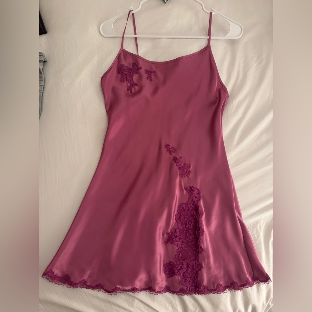 Vintage Victoria's Secret Satin dress in Deep Pink